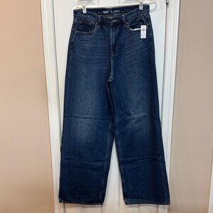 Old Navy Women’s Dark Blue High-Rise Baggy Wide Leg Jeans
